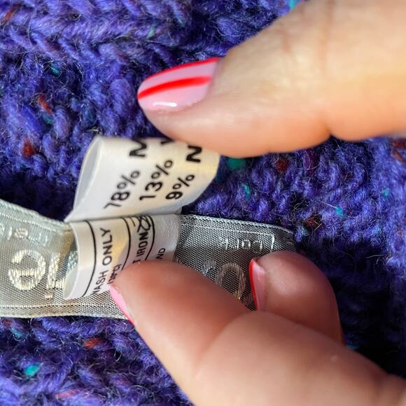 Vintage Rosemarie B Mohair Wool Hand Knit Ireland Sweater L Sheep - Picture 14 of 16